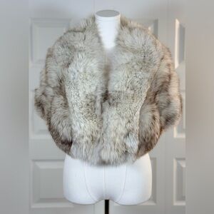 Natural Blue Fox Fur Shawl Capelet | Vintage Paddor’s Glamour Wrap